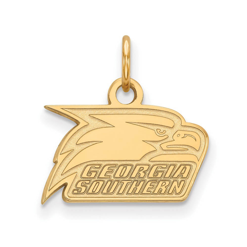 14k Gold Plated Silver Georgia Southern U XS (Tiny) Eagles Logo Charm, Item P23137 by The Black Bow Jewelry Co.