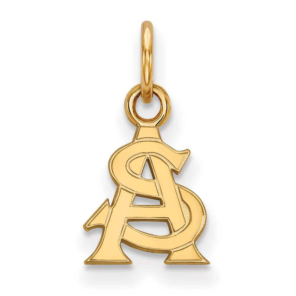 14k Gold Plated Silver Arizona State XS (Tiny) Charm or Pendant, Item P23139 by The Black Bow Jewelry Co.