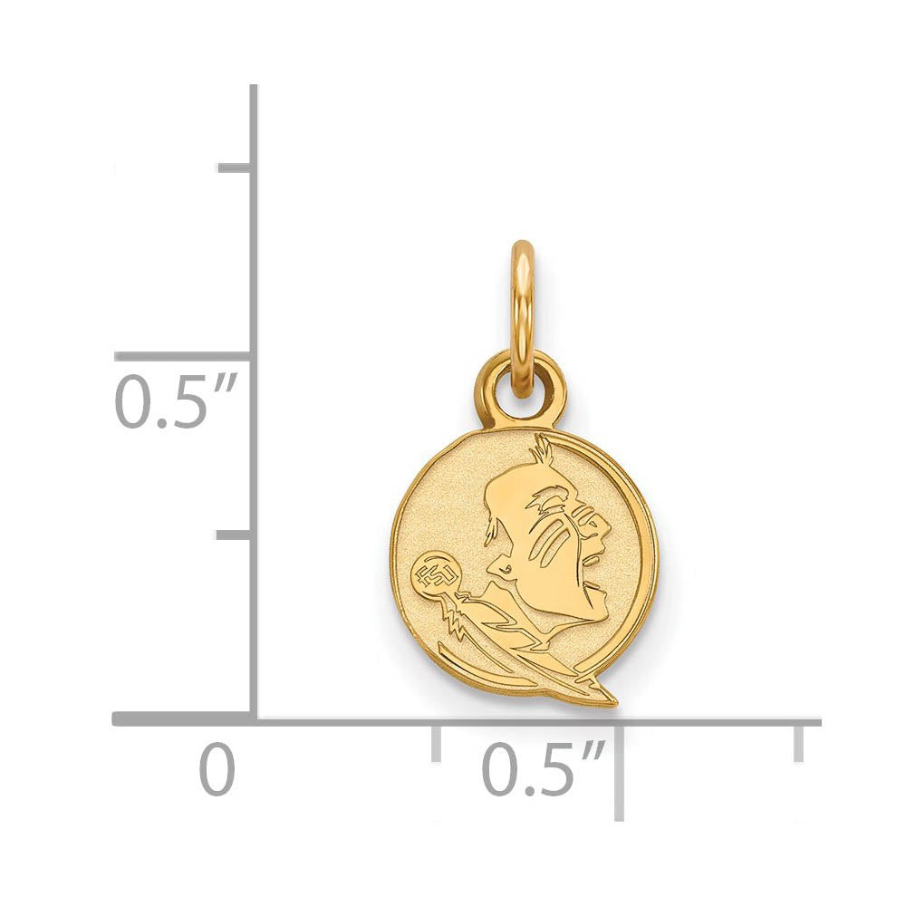 Alternate view of the 14k Gold Plated Silver Florida State XS (Tiny) Mascot Charm or Pendant by The Black Bow Jewelry Co.