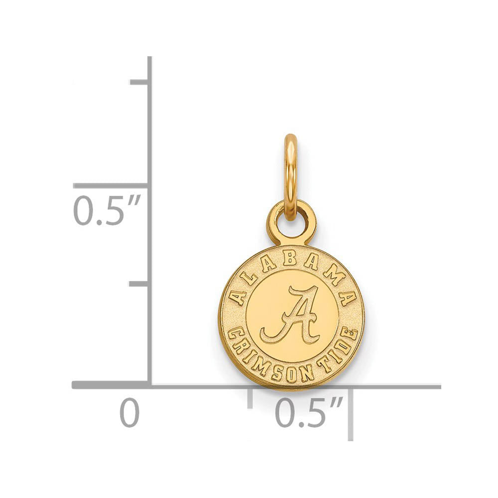 Alternate view of the 14k Gold Plated Silver U. of Alabama XS (Tiny) Logo Charm or Pendant by The Black Bow Jewelry Co.