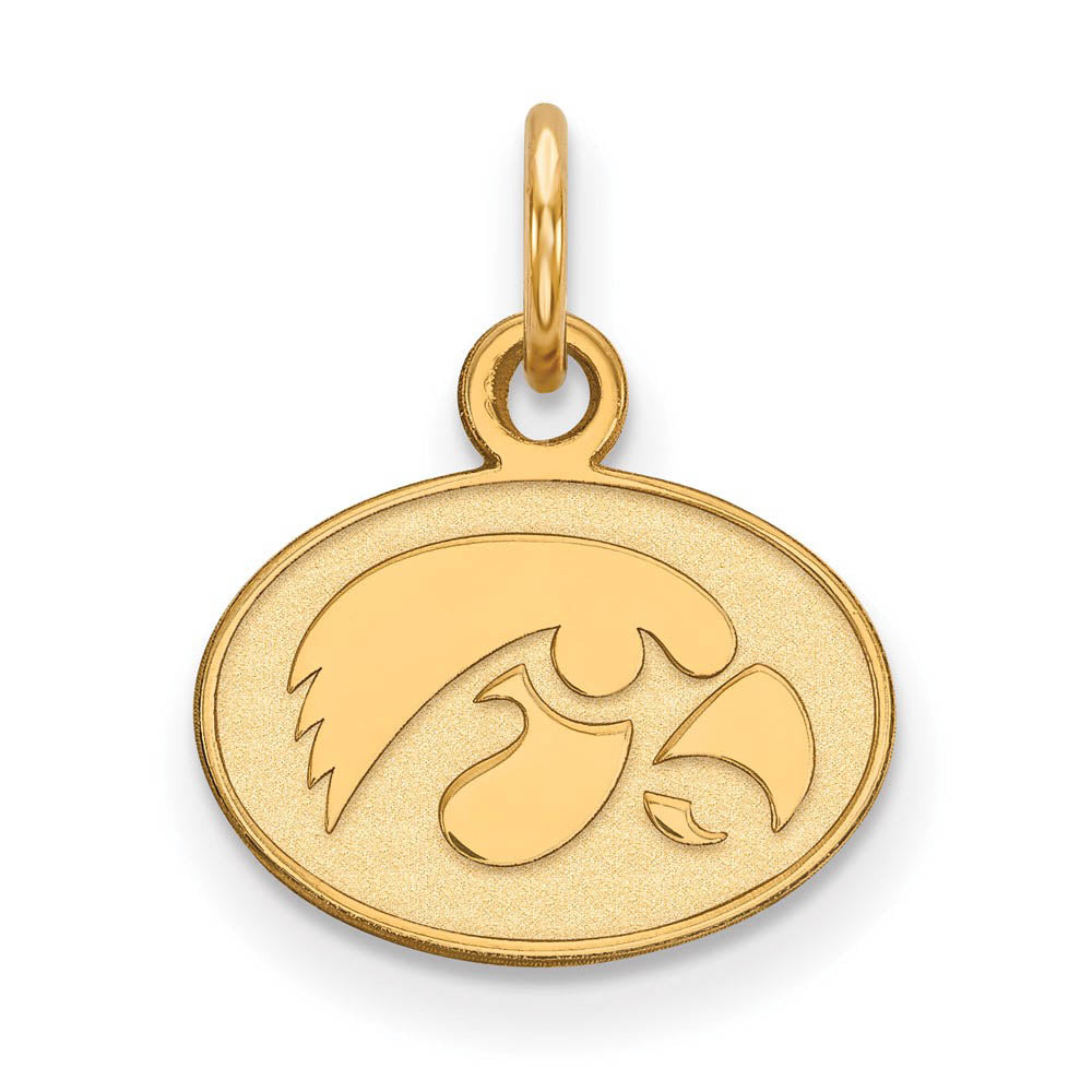 14k Gold Plated Silver U. of Iowa XS (Tiny) Charm or Pendant, Item P23157 by The Black Bow Jewelry Co.