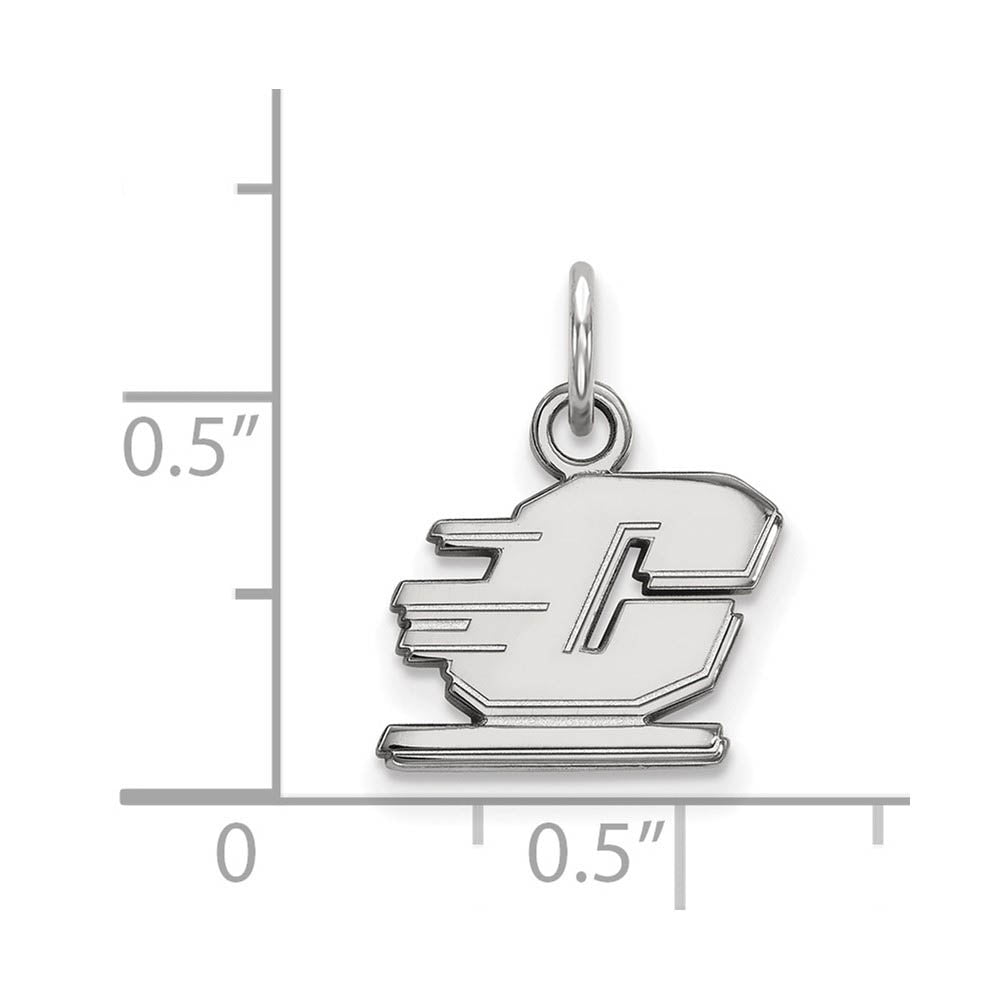 Alternate view of the Sterling Silver Central Michigan U XS (Tiny) Charm or Pendant by The Black Bow Jewelry Co.