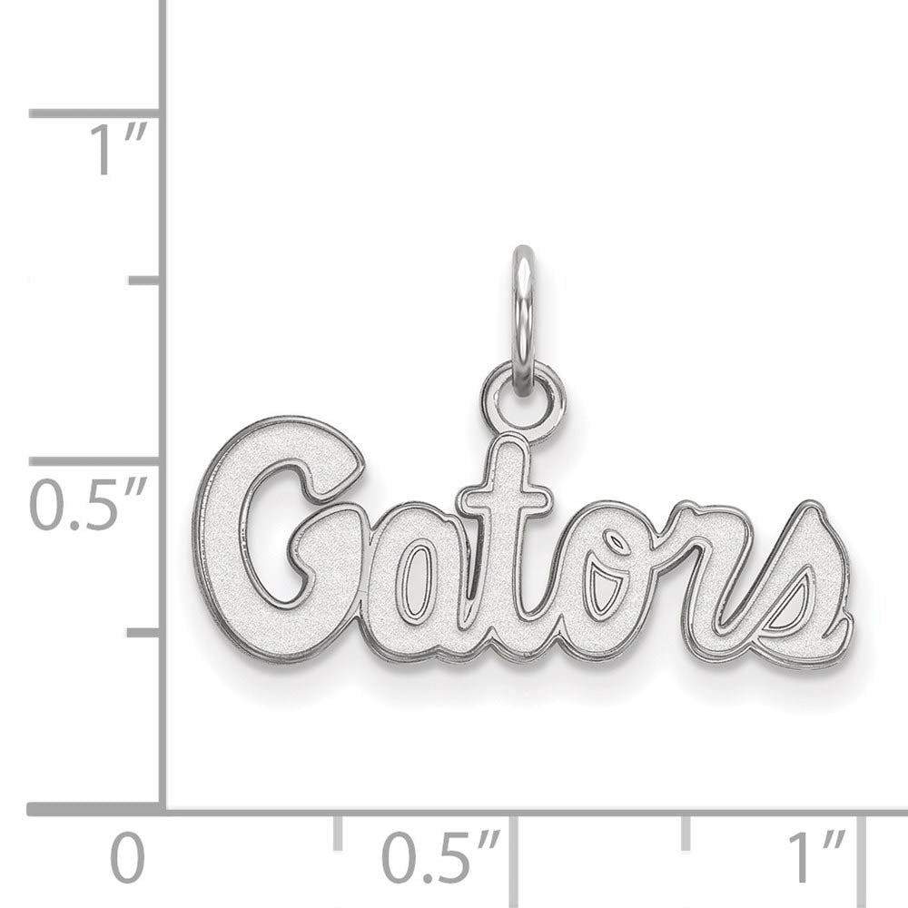 Alternate view of the Sterling Silver U. of Florida XS (Tiny) Script Charm Pendant by The Black Bow Jewelry Co.