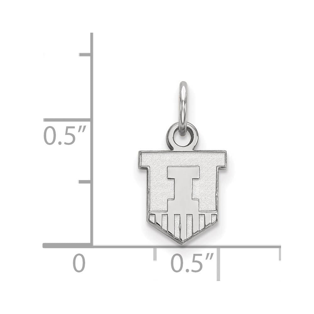 Alternate view of the Sterling Silver U. of Illinois XS (Tiny) Shield Charm or Pendant by The Black Bow Jewelry Co.