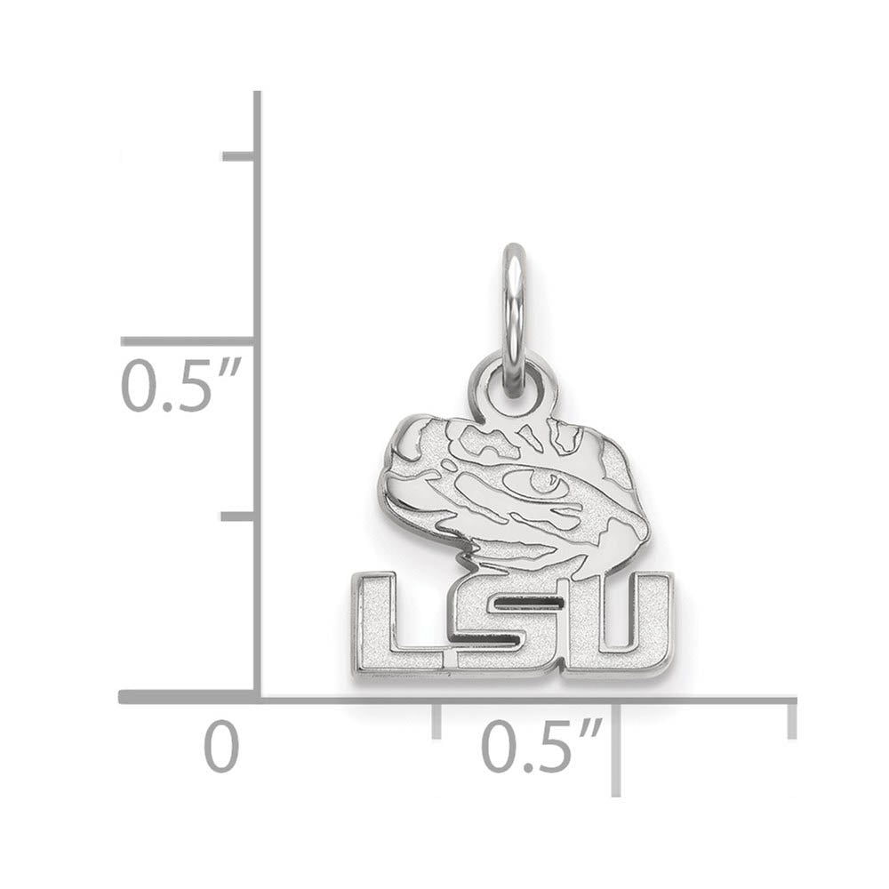 Alternate view of the Sterling Silver Louisiana State XS (Tiny) 'LSU' Mascot Charm Pendant by The Black Bow Jewelry Co.