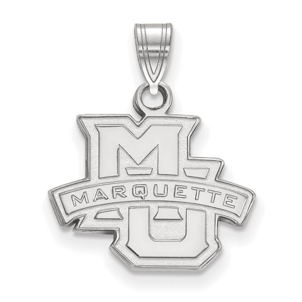 10k White Gold Marquette U Small Logo Pendant, Item P23287 by The Black Bow Jewelry Co.