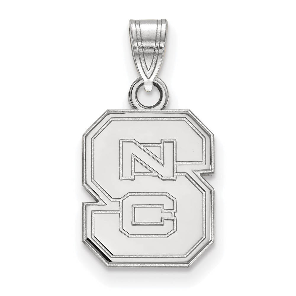 10k White Gold North Carolina State Small 'NCS' Pendant, Item P23290 by The Black Bow Jewelry Co.