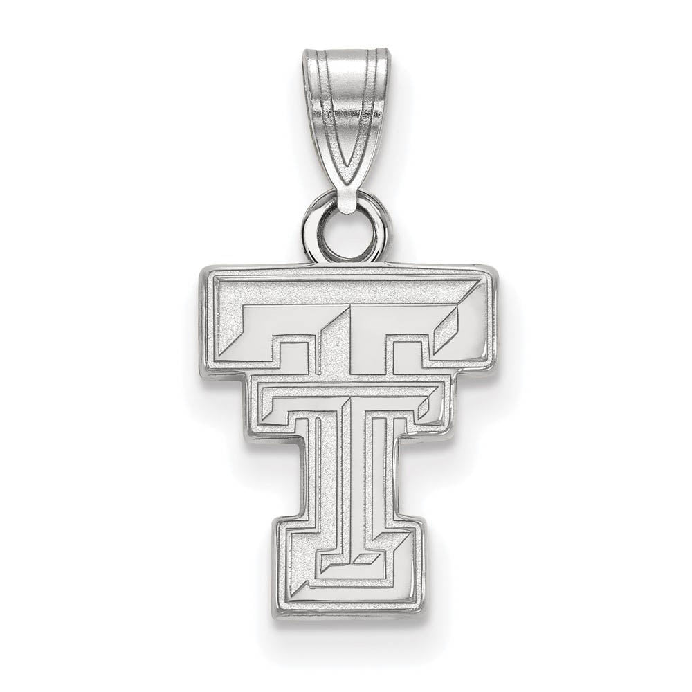 10k White Gold Texas Tech U. Small 'TT' Pendant, Item P23306 by The Black Bow Jewelry Co.