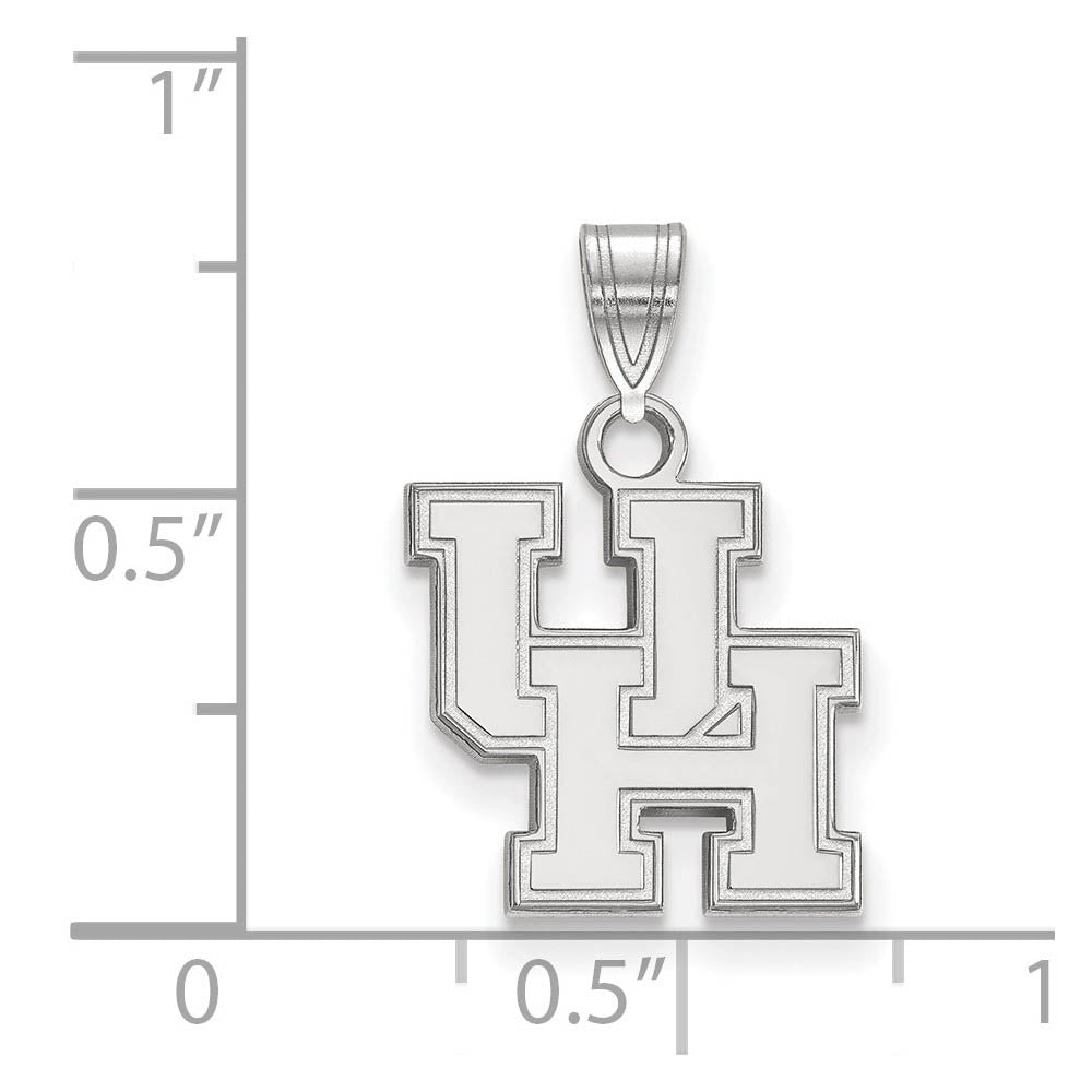 Alternate view of the 10k White Gold U. of Houston Small Pendant by The Black Bow Jewelry Co.