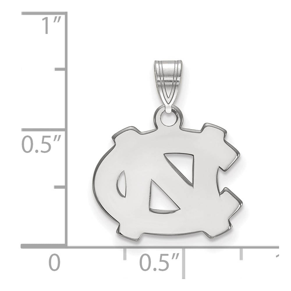 Alternate view of the 10k White Gold North Carolina Small 'NC' Pendant by The Black Bow Jewelry Co.