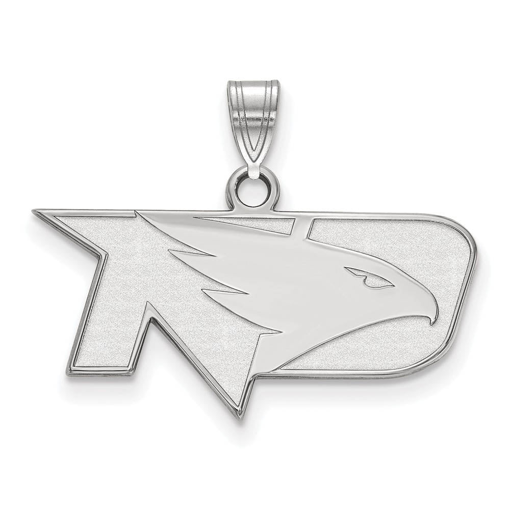 10k White Gold North Dakota Small Square Logo Pendant, Item P23312 by The Black Bow Jewelry Co.