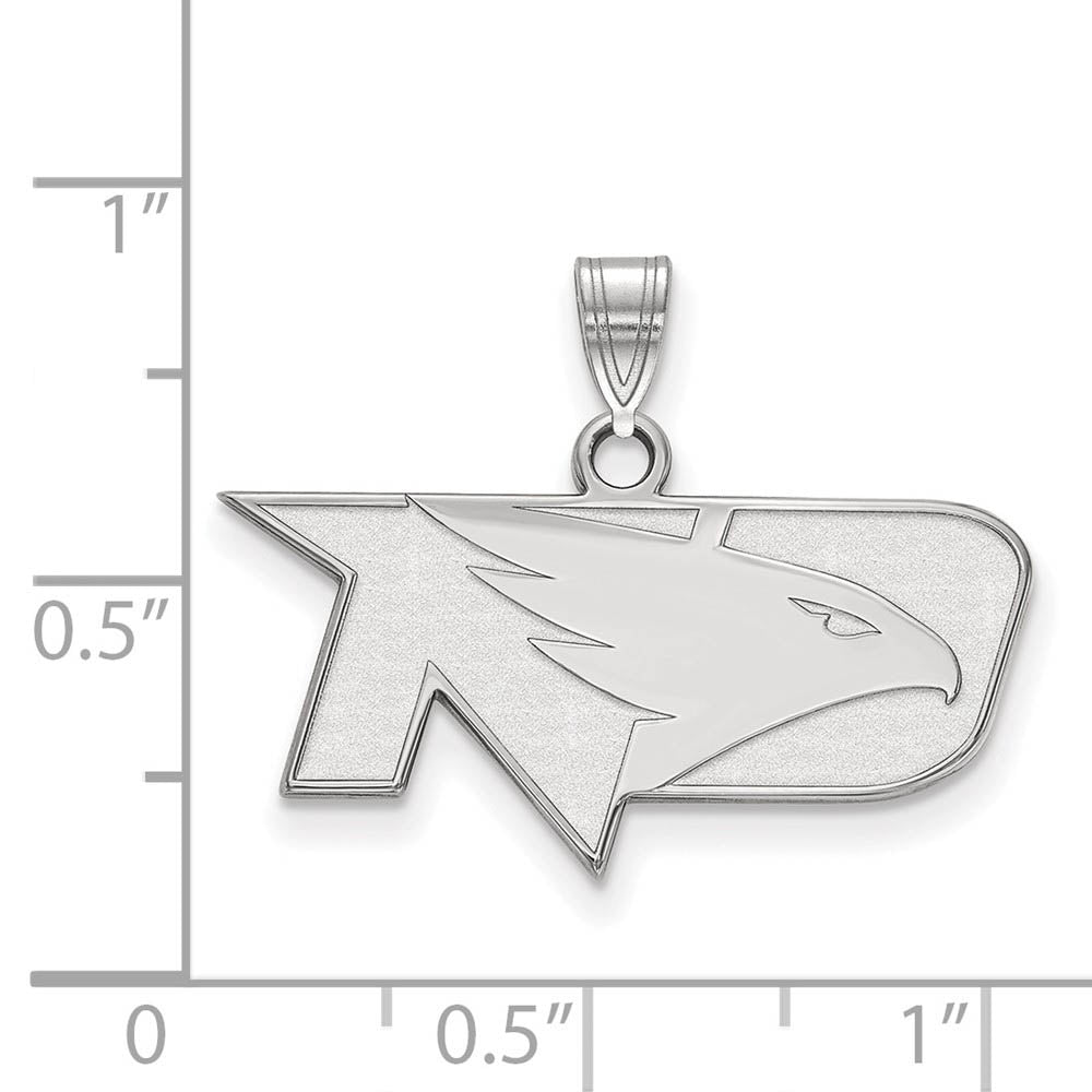 Alternate view of the 10k White Gold North Dakota Small Square Logo Pendant by The Black Bow Jewelry Co.