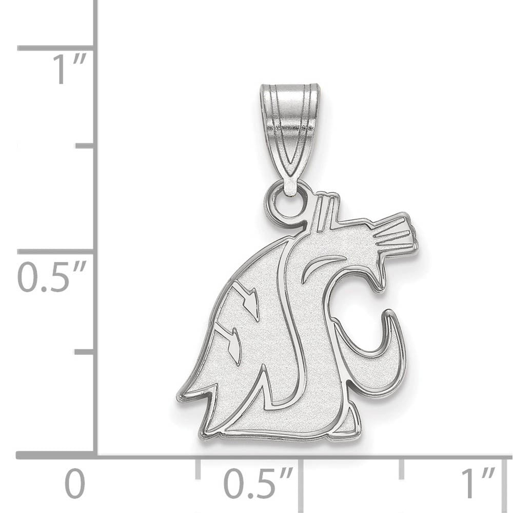 Alternate view of the 10k White Gold Washington State Medium Mascot Pendant by The Black Bow Jewelry Co.