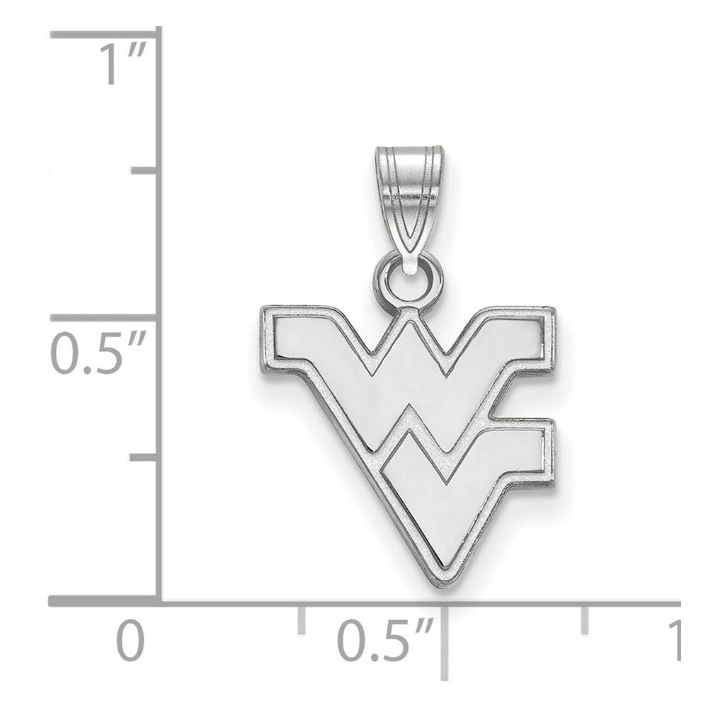 Alternate view of the 10k White Gold West Virginia U. Small Logo Pendant by The Black Bow Jewelry Co.