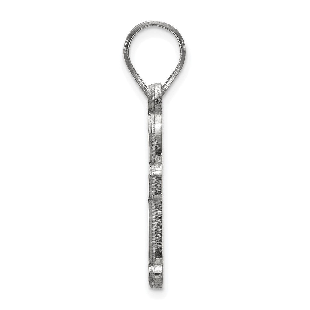 Alternate view of the 10k White Gold Baylor U Medium 'BU' Pendant by The Black Bow Jewelry Co.