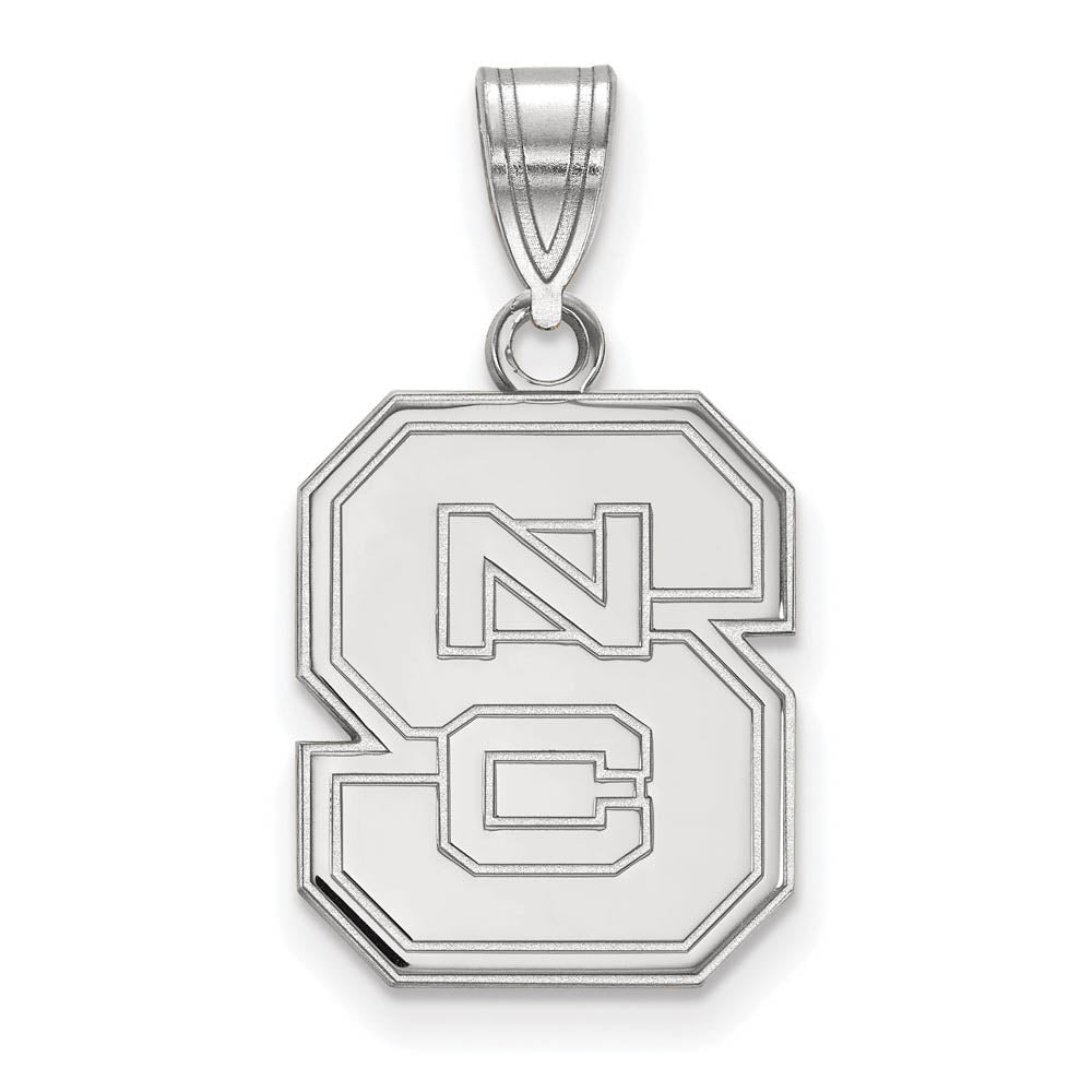 10k White Gold North Carolina State Medium 'NCS' Pendant, Item P23340 by The Black Bow Jewelry Co.