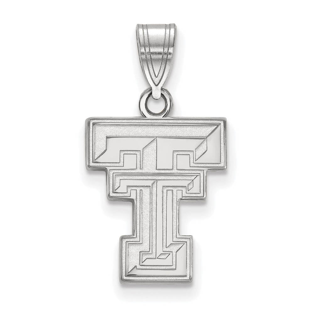 10k White Gold Texas Tech U. Medium 'TT' Pendant, Item P23354 by The Black Bow Jewelry Co.
