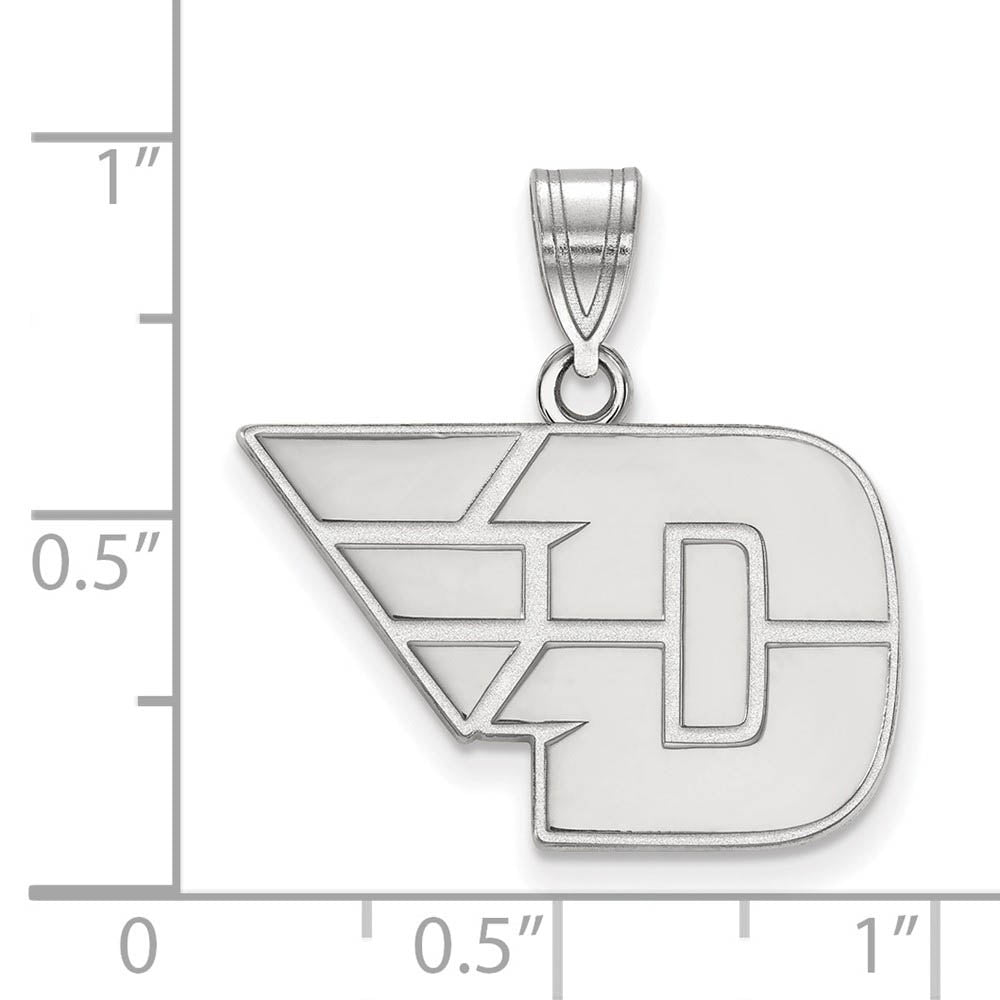 Alternate view of the 10k White Gold U of Dayton Medium Pendant by The Black Bow Jewelry Co.