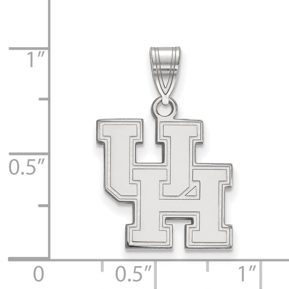 Alternate view of the 10k White Gold U. of Houston Medium 'UH' Pendant by The Black Bow Jewelry Co.