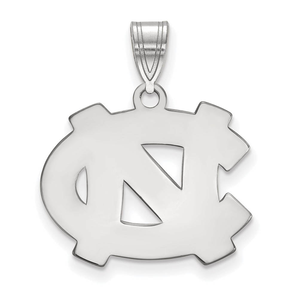 10k White Gold North Carolina Medium 'NC' Pendant, Item P23359 by The Black Bow Jewelry Co.