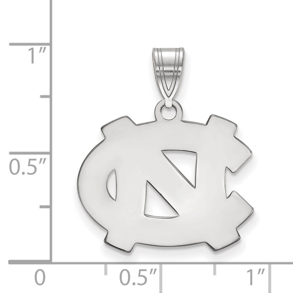 Alternate view of the 10k White Gold North Carolina Medium 'NC' Pendant by The Black Bow Jewelry Co.