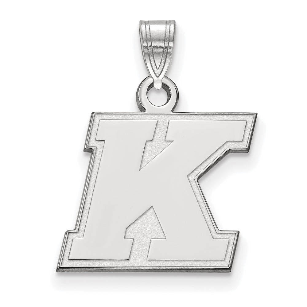 10k White Gold Kent State Small Pendant, Item P23378 by The Black Bow Jewelry Co.