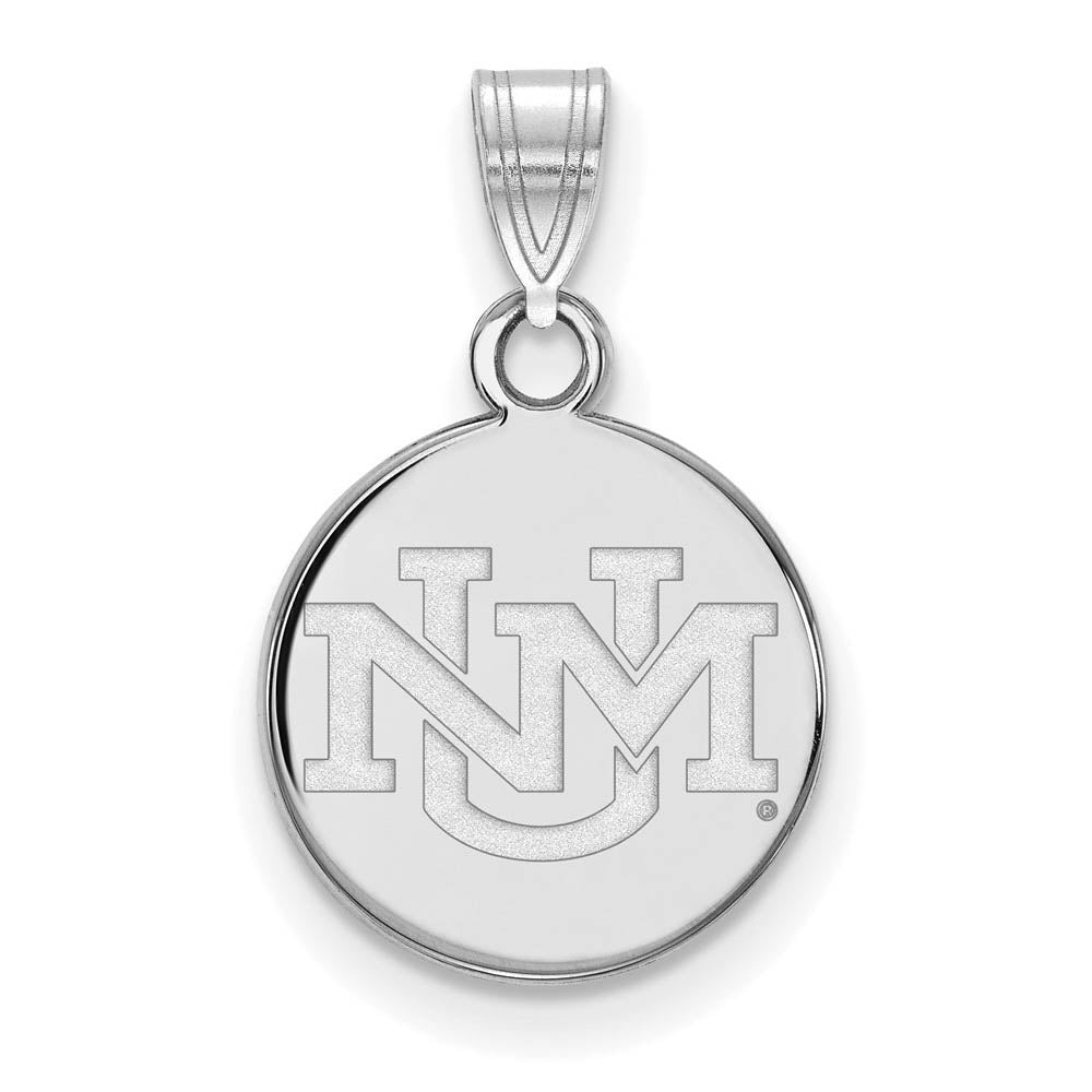 10k White Gold U. of New Mexico Small Pendant, Item P23382 by The Black Bow Jewelry Co.
