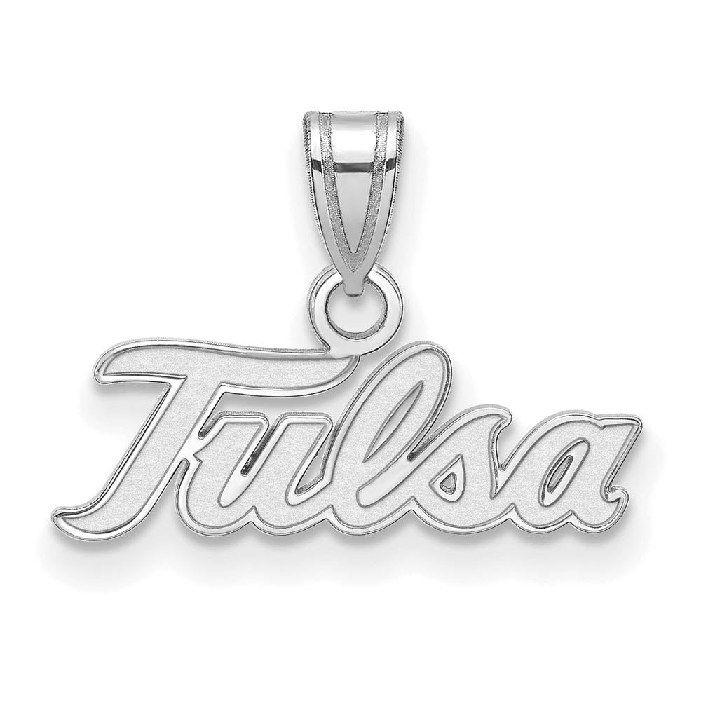 10k White Gold The U. of Tulsa Small Pendant, Item P23387 by The Black Bow Jewelry Co.