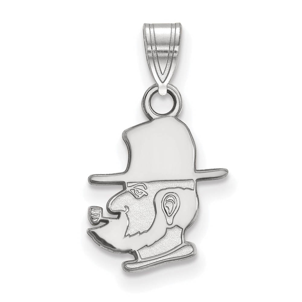 10k White Gold Appalachian State Small Pendant, Item P23404 by The Black Bow Jewelry Co.