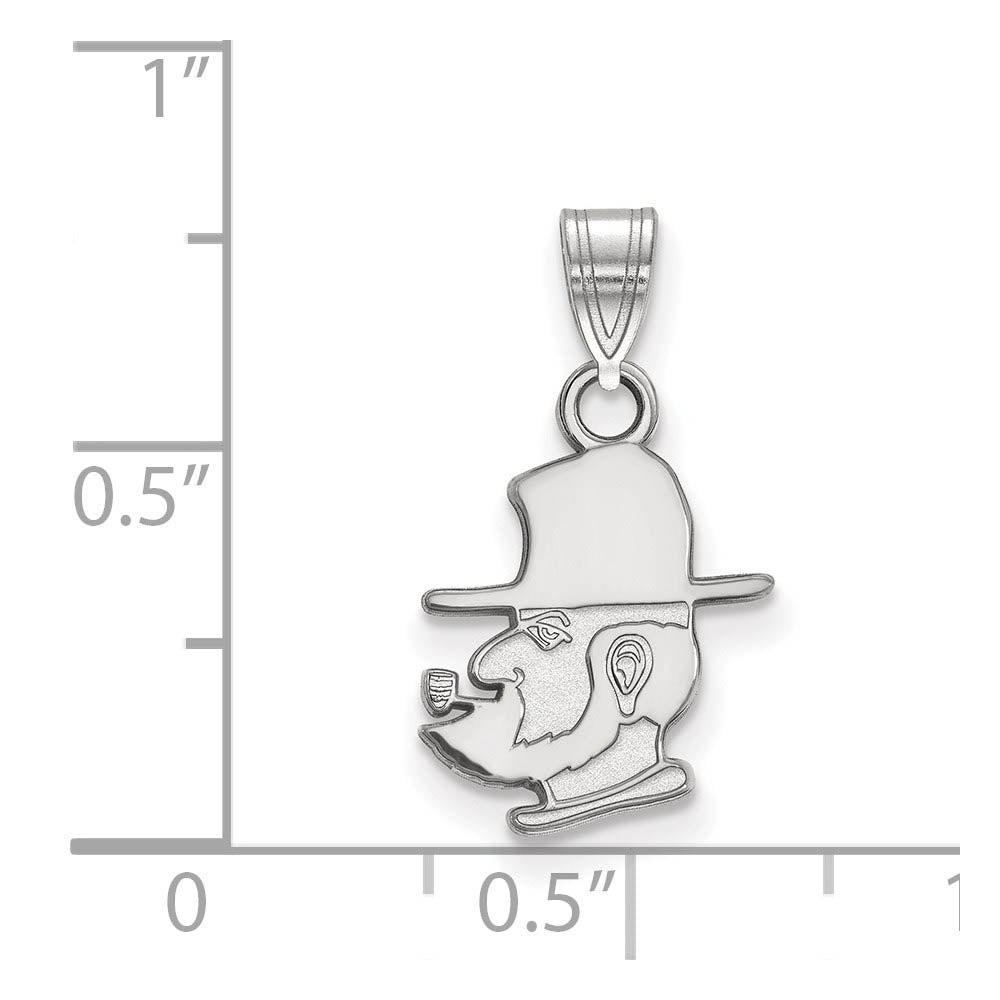 Alternate view of the 10k White Gold Appalachian State Small Pendant by The Black Bow Jewelry Co.