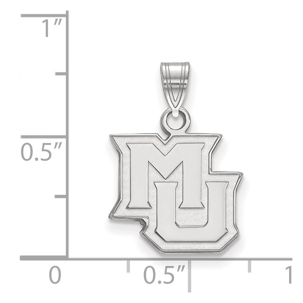 Alternate view of the 10k White Gold Marquette U Small 'MU' Pendant by The Black Bow Jewelry Co.