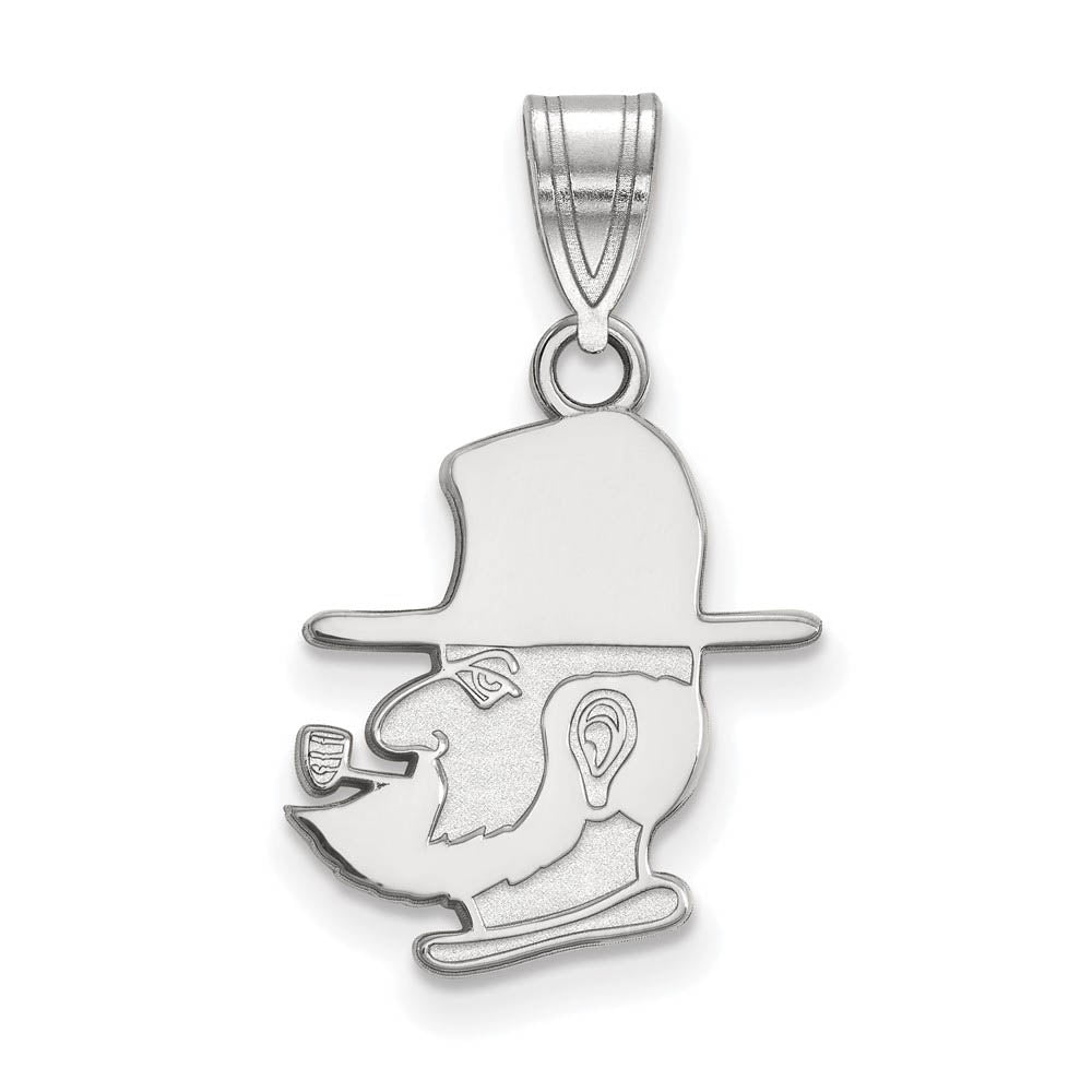 10k White Gold Appalachian State Medium Pendant, Item P23411 by The Black Bow Jewelry Co.