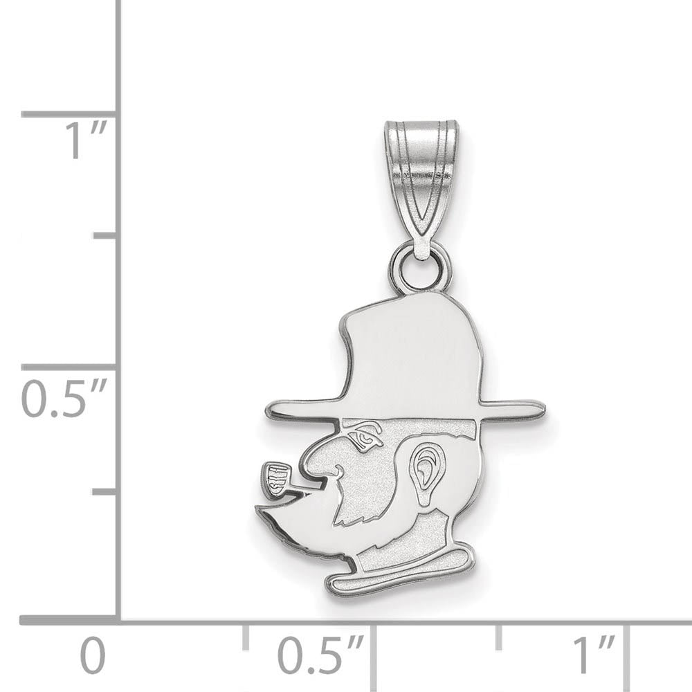 Alternate view of the 10k White Gold Appalachian State Medium Pendant by The Black Bow Jewelry Co.