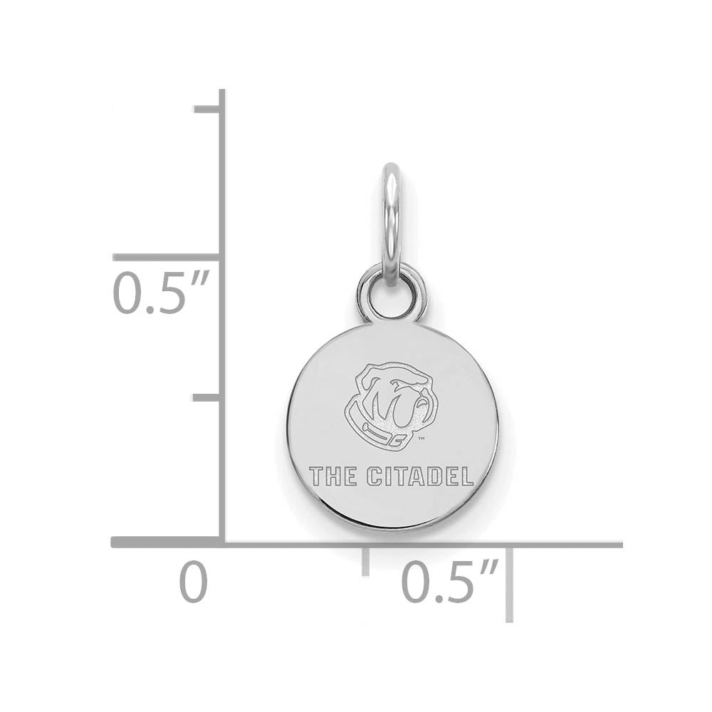 Alternate view of the 10K White Gold The Citadel XS (Tiny) Logo Disc Charm by The Black Bow Jewelry Co.