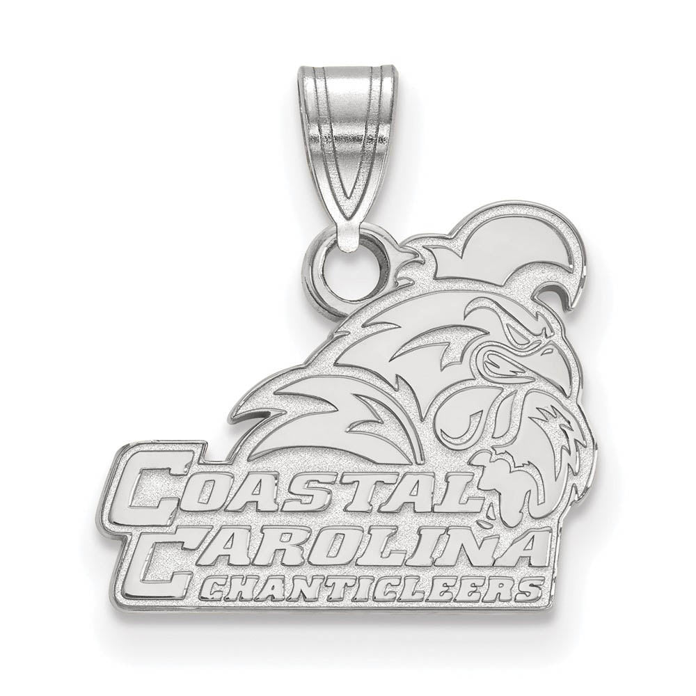 10k White Gold Coastal Carolina U Small Pendant, Item P23420 by The Black Bow Jewelry Co.
