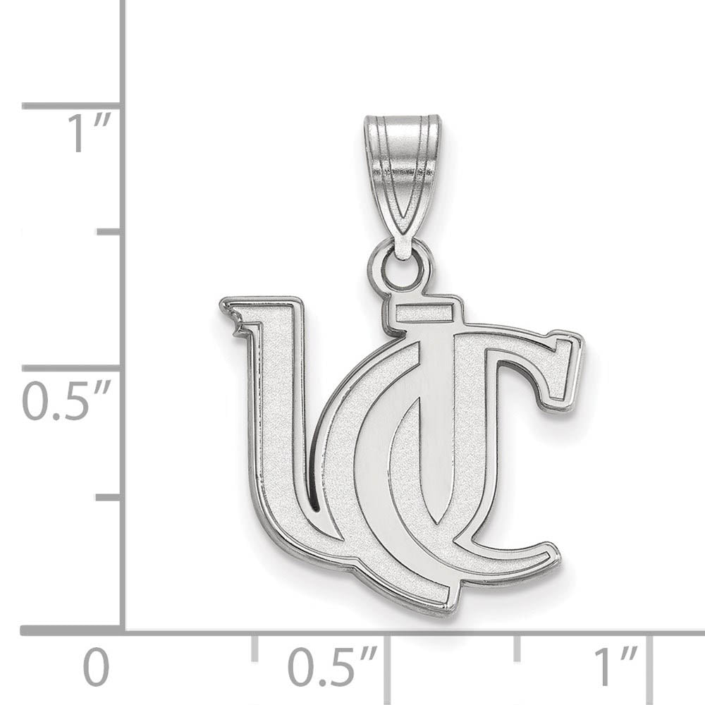 Alternate view of the 10k White Gold U of Cincinnati Medium 'UC' Pendant by The Black Bow Jewelry Co.