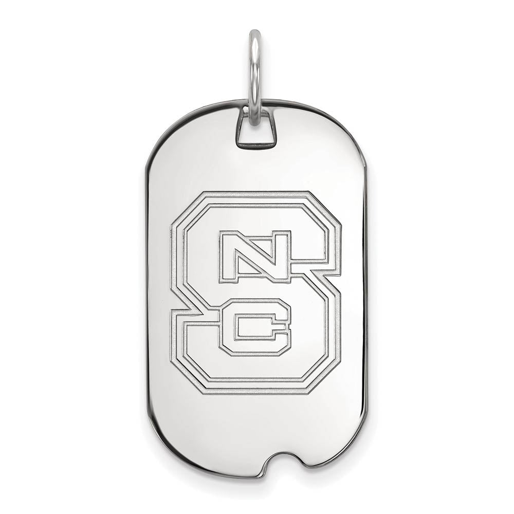 10k White Gold North Carolina State 'NCS' Dog Tag Pendant, Item P23462 by The Black Bow Jewelry Co.
