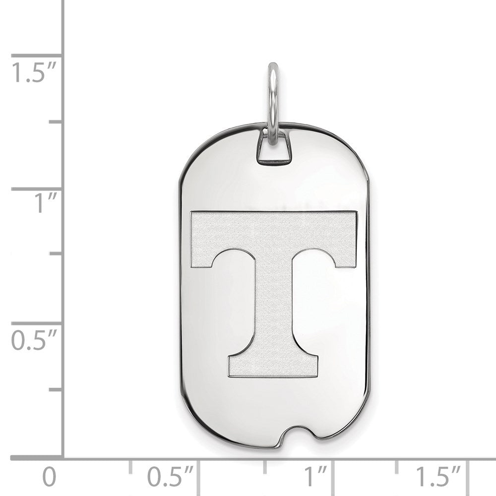 Alternate view of the 10k White Gold U. of Tennessee Initial T Dog Tag Pendant by The Black Bow Jewelry Co.