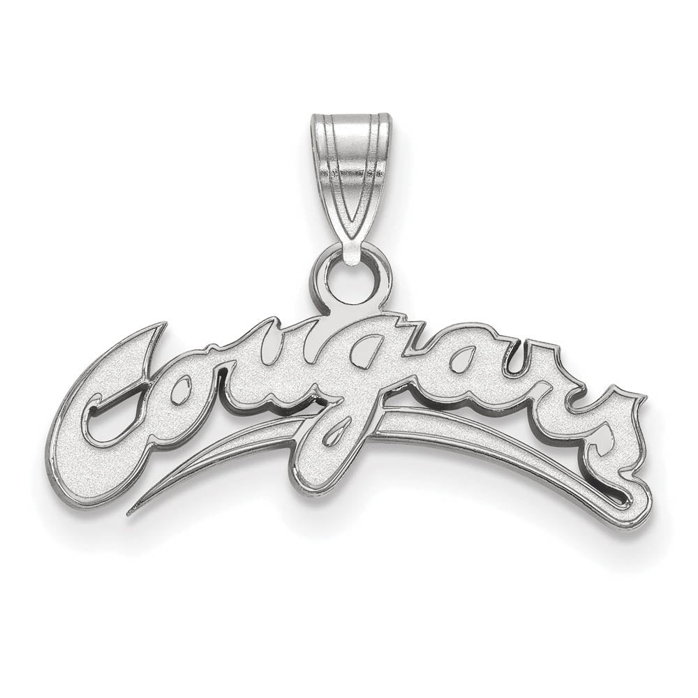 10k White Gold Washington State Small Script Pendant, Item P23475 by The Black Bow Jewelry Co.