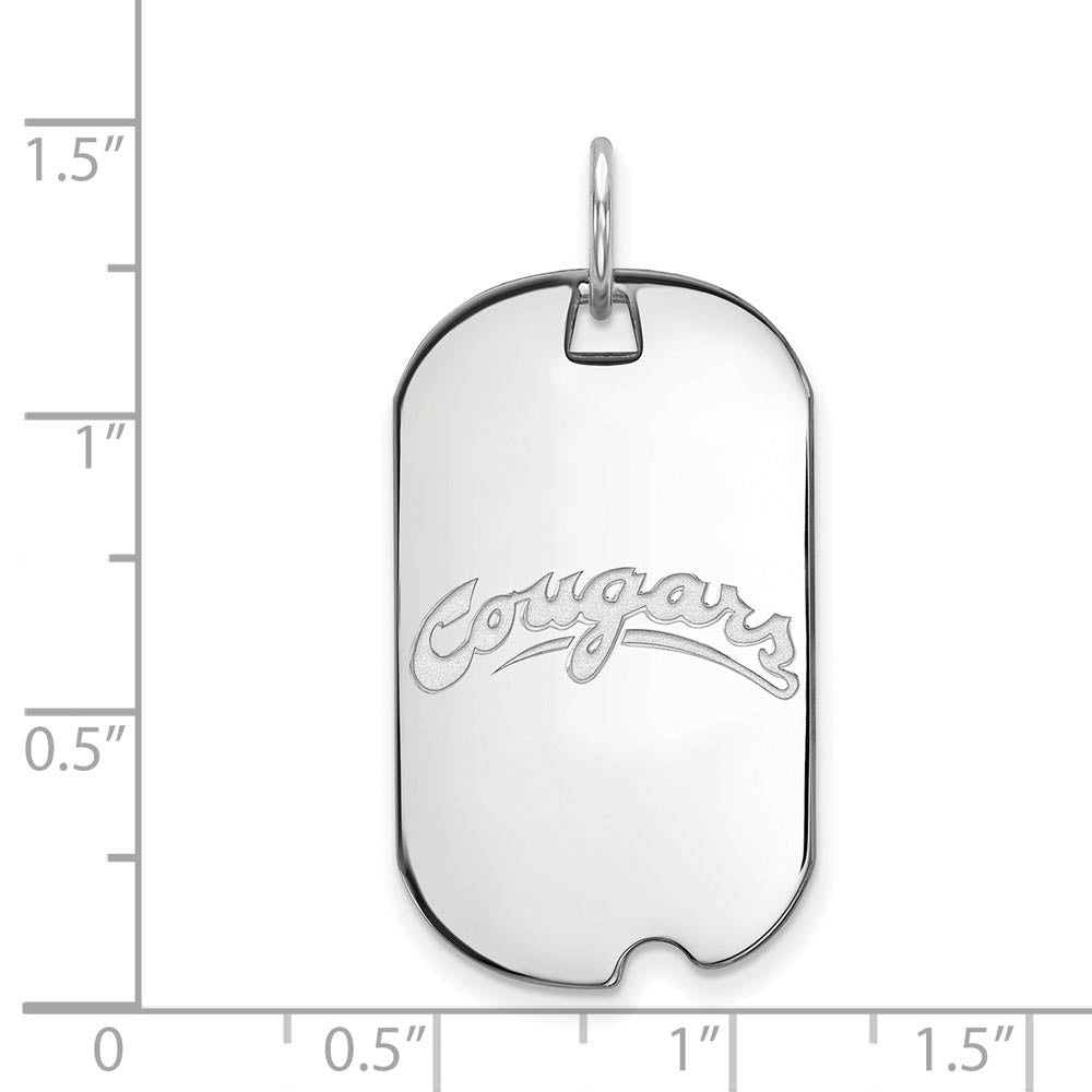 Alternate view of the 10k White Gold Washington State Script Dog Tag Pendant by The Black Bow Jewelry Co.