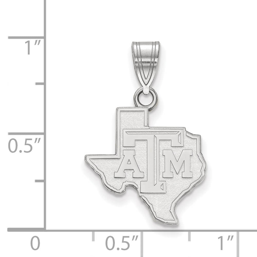 Alternate view of the 10k White Gold Texas A&M U. Medium Logo Pendant by The Black Bow Jewelry Co.