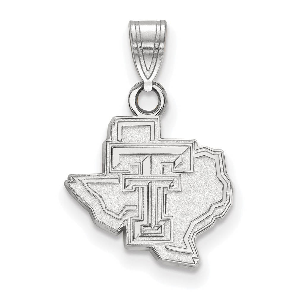10k White Gold Texas Tech U. Small Pendant, Item P23549 by The Black Bow Jewelry Co.