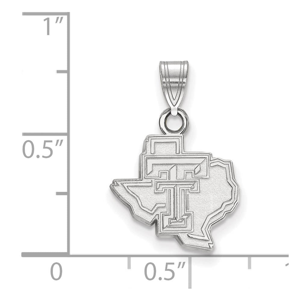 Alternate view of the 10k White Gold Texas Tech U. Small Pendant by The Black Bow Jewelry Co.