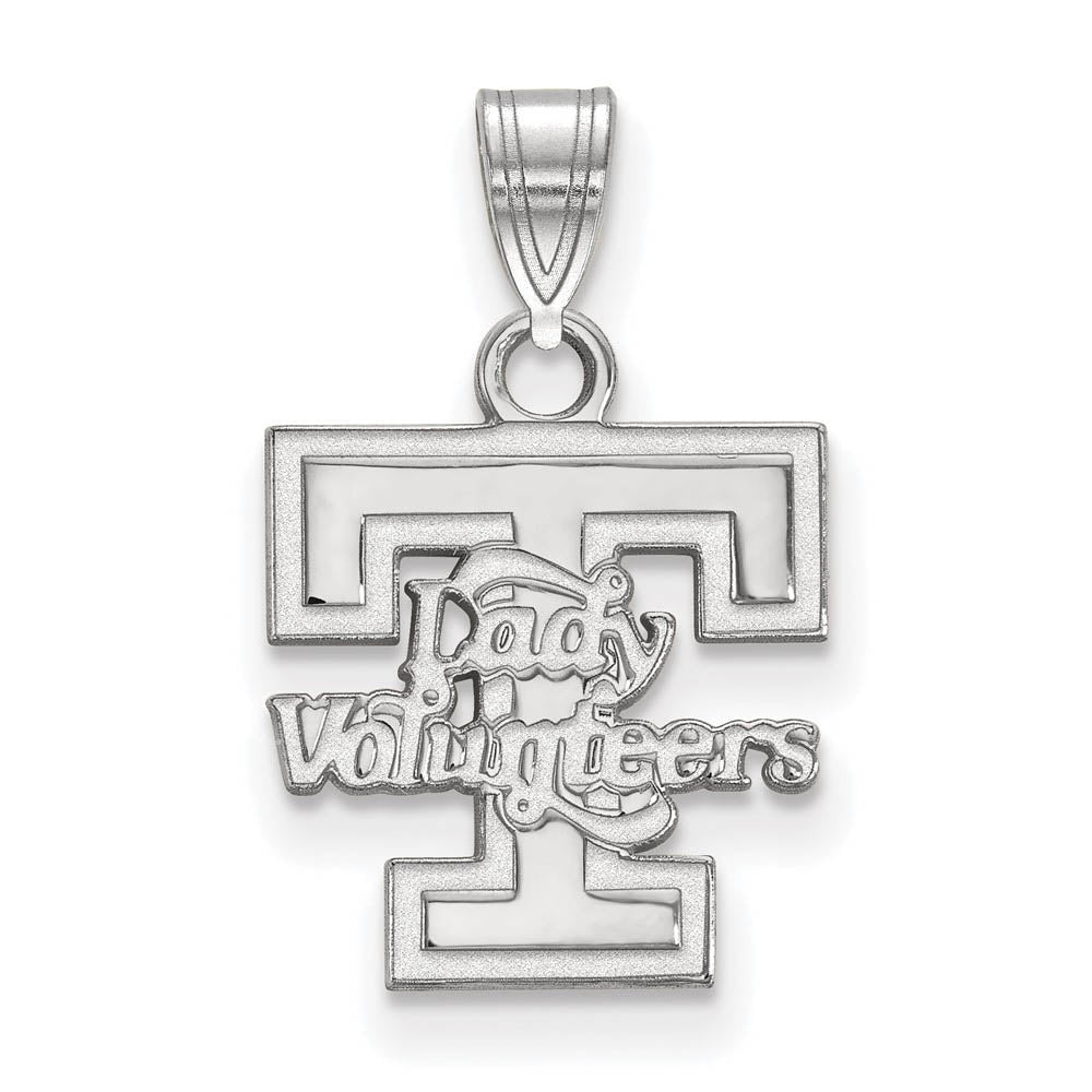10k White Gold U. of Tennessee Small 'T' Logo Pendant, Item P23554 by The Black Bow Jewelry Co.