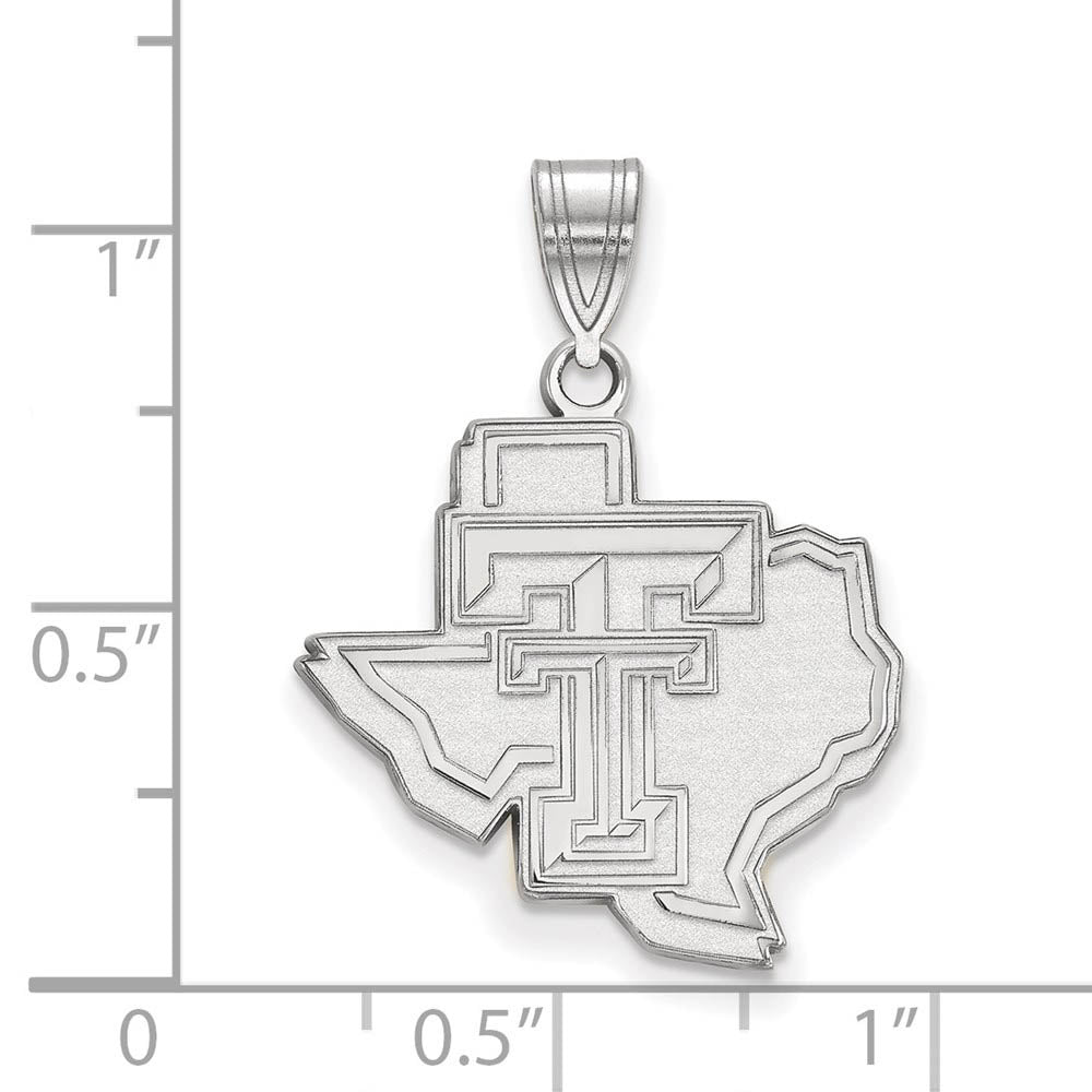 Alternate view of the 10k White Gold Texas Tech U. Large Pendant by The Black Bow Jewelry Co.