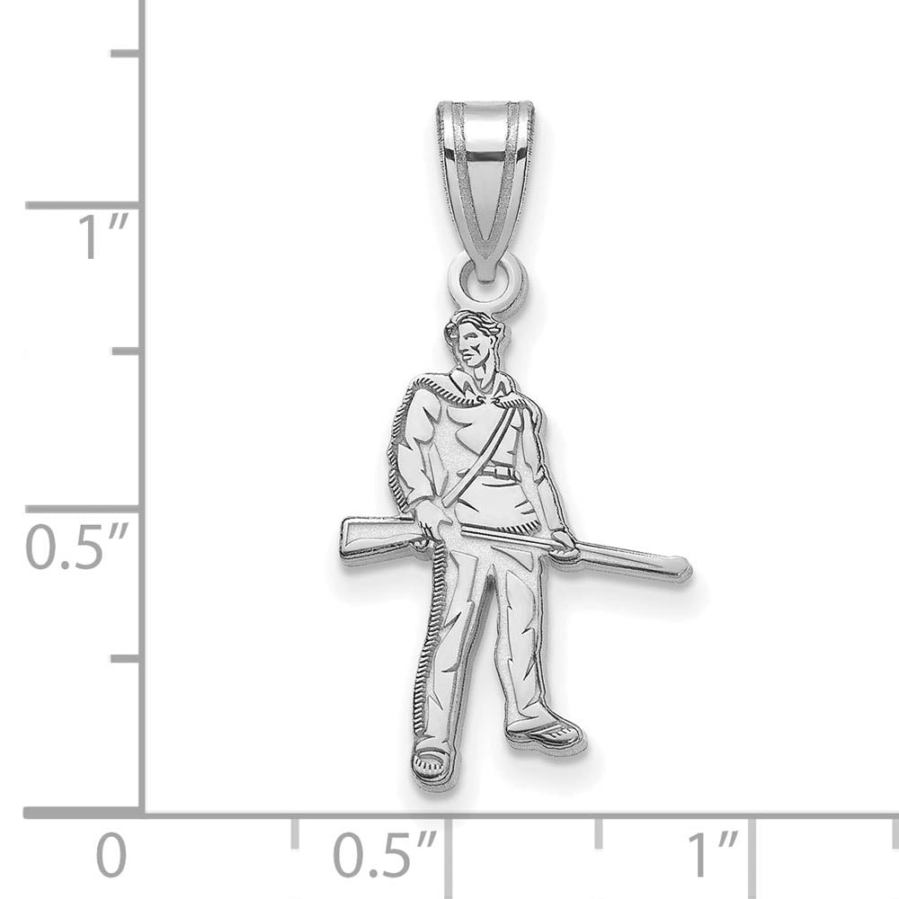 Alternate view of the 10k White Gold West Virginia U. Large Mascot Pendant by The Black Bow Jewelry Co.