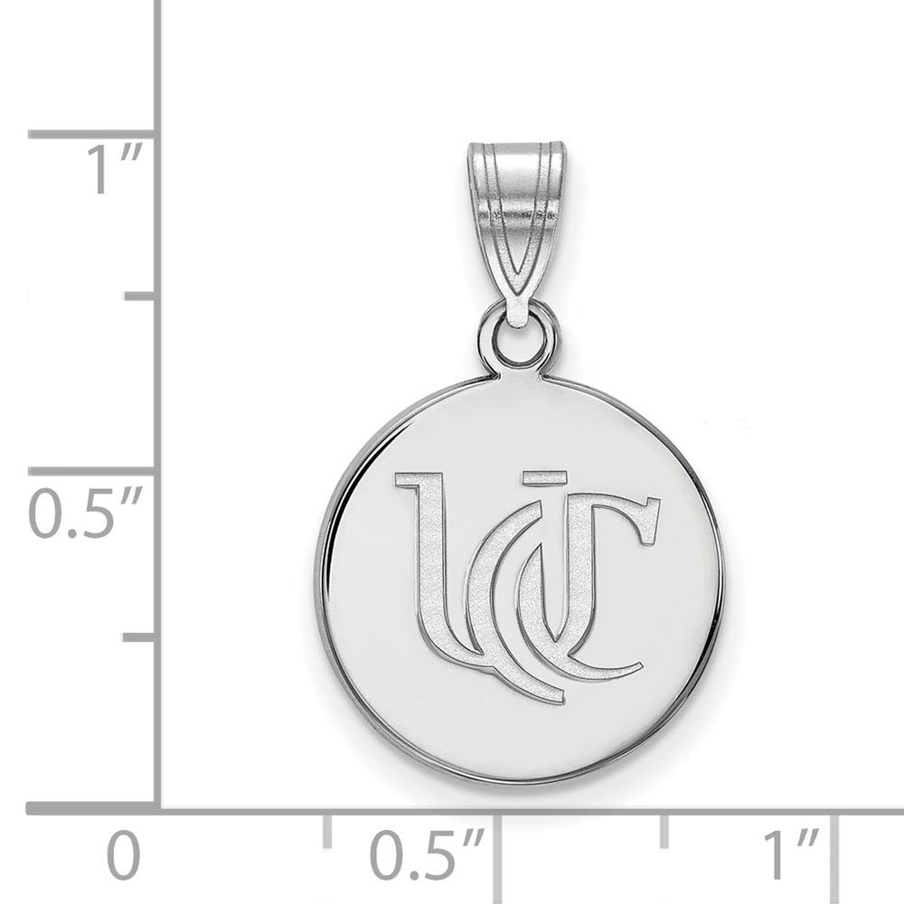 Alternate view of the 10k White Gold U of Cincinnati Medium Pendant by The Black Bow Jewelry Co.