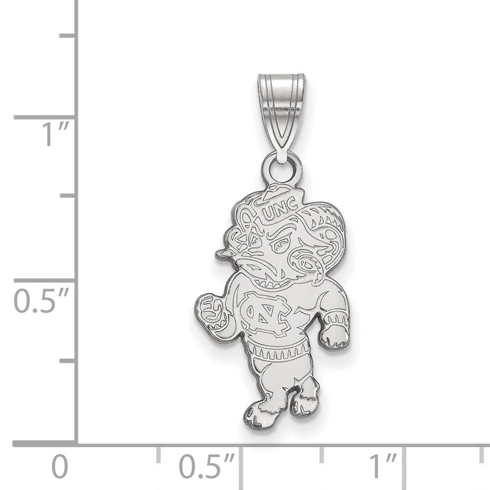 Alternate view of the 10k White Gold North Carolina Large Pendant by The Black Bow Jewelry Co.