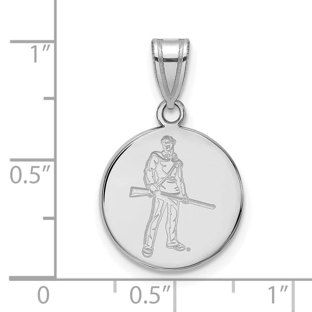 Alternate view of the 10k White Gold West Virginia U. Medium Mascot Disc Pendant by The Black Bow Jewelry Co.