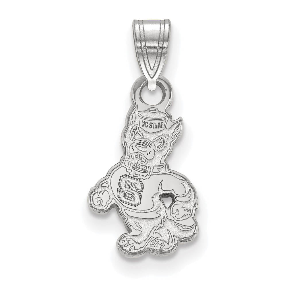 10k White Gold North Carolina State Small Mascot Pendant, Item P23607 by The Black Bow Jewelry Co.